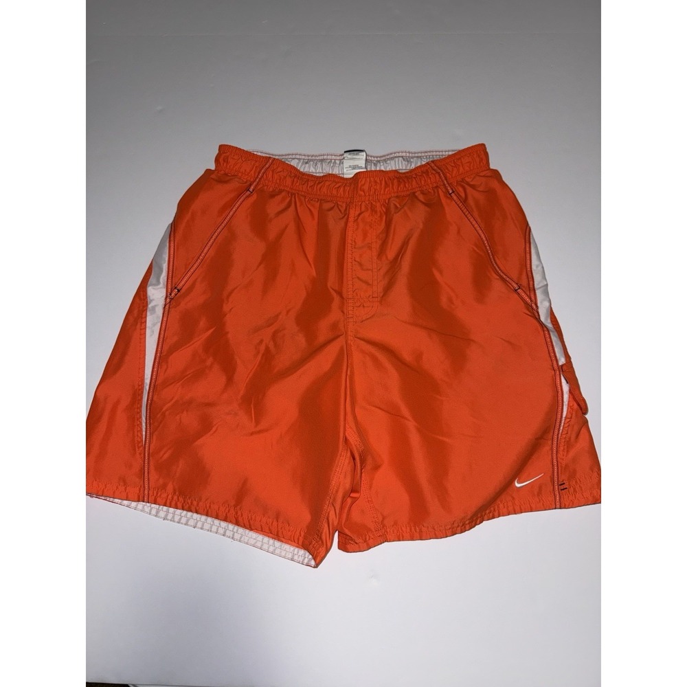 Nike Men Swim Trunks LT Large Tall Orange Mesh Lined Board Shorts Beach Pool
